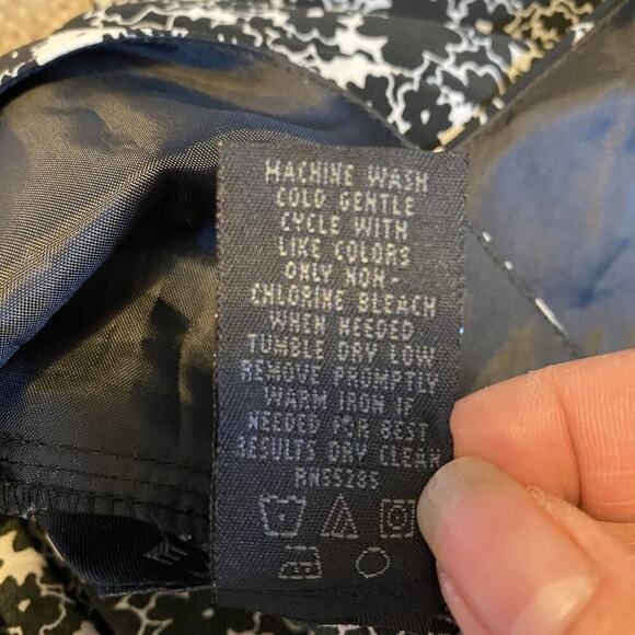 Express Vtg Y2K Floral Babydoll Midi Slip Dress Sz 7/8 Fairy Goth Black White - Picture 6 of 13